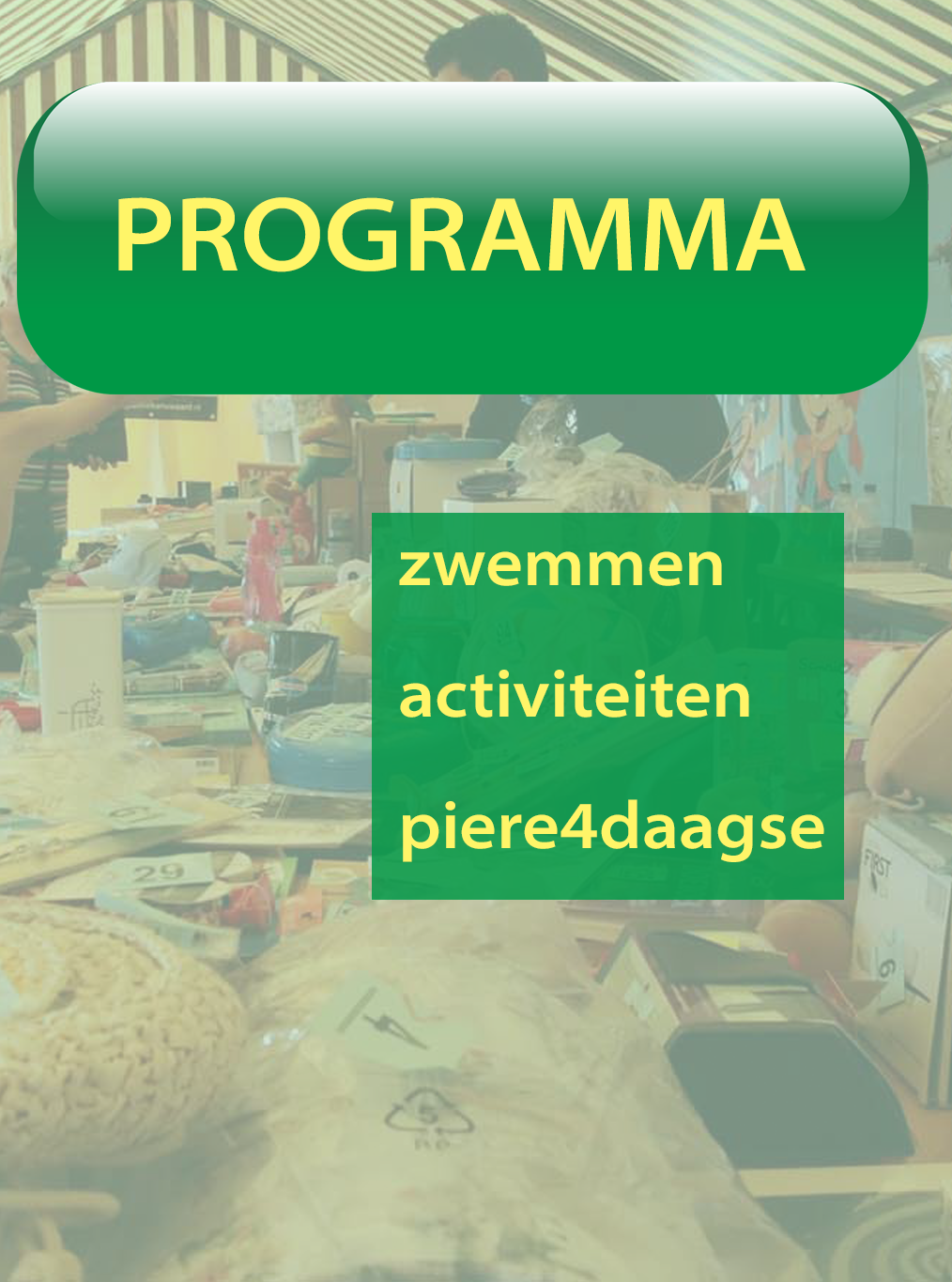 Elke dag zwem je 500 meter. Kinderen van 6 tot en met 10 jaar met een A-diploma mogen 250 meter per dag zwemmen. Voor de allerkleinsten is er de pierevierdaagse.
