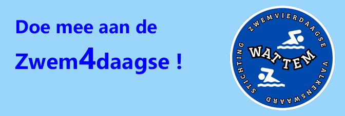 Inschrijven voor de vierdaagse kan in het zwembad of online via de website van de KNZB